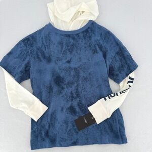 Hurley Kids Blue Tie‎ Dye Long Sleeve Hooded T-Shirt Size M 10-12 Years NWT
